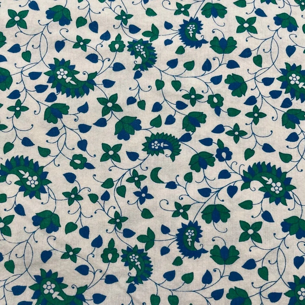 Vtg Mandala Tapestry Green White Cotton Wall Hanging Bedspread 85x90